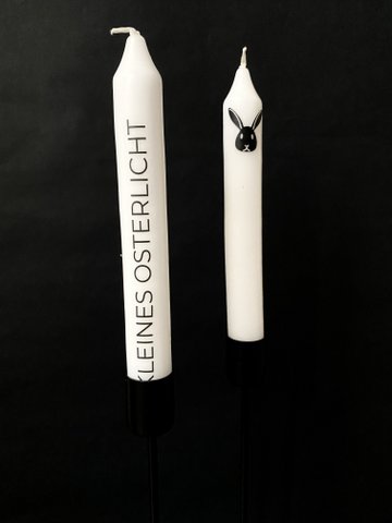 Handgefertigte Kerzen  2er  Set Kleines Osterlicht + Häschen