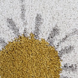 Bohemian Daisy beige rundt børnetæppe