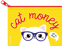 Mini portefeuille Cat argent à partir de plastique recyclé