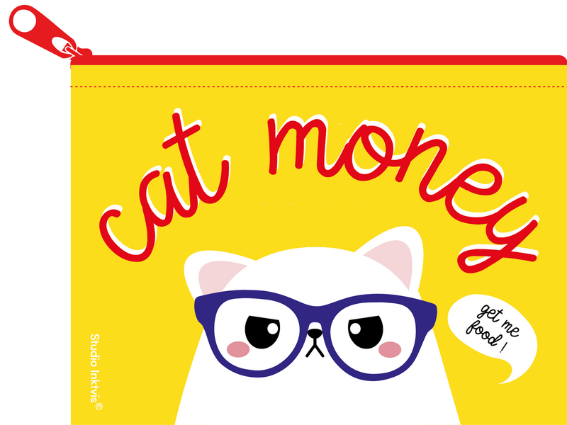 Mini portefeuille Cat argent à partir de plastique recyclé