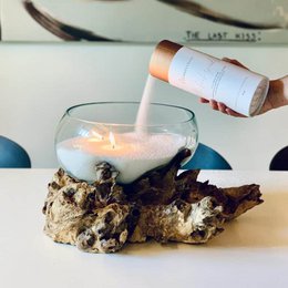 Pulver/ sand/ perle stearinlys gave rør-pulver duftende-650 g-klar til brug boutique premium stearinlys
