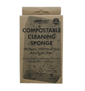 Composteerbare schoonmaaksponsjes (5 per verpakking)