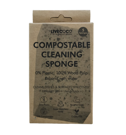 Kompostierbare Reinigungsschwämme (5 pro Packung)