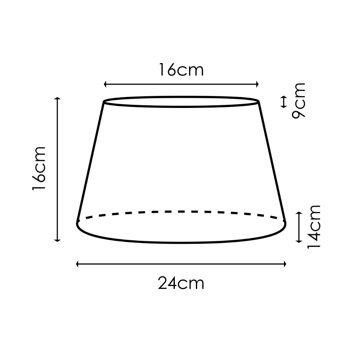Home Sweet Home Fabric Lampshade Beige - 24 x 16 x 16 cm