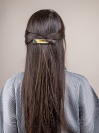 Petite barrette rectangulaire en corne noire africaine