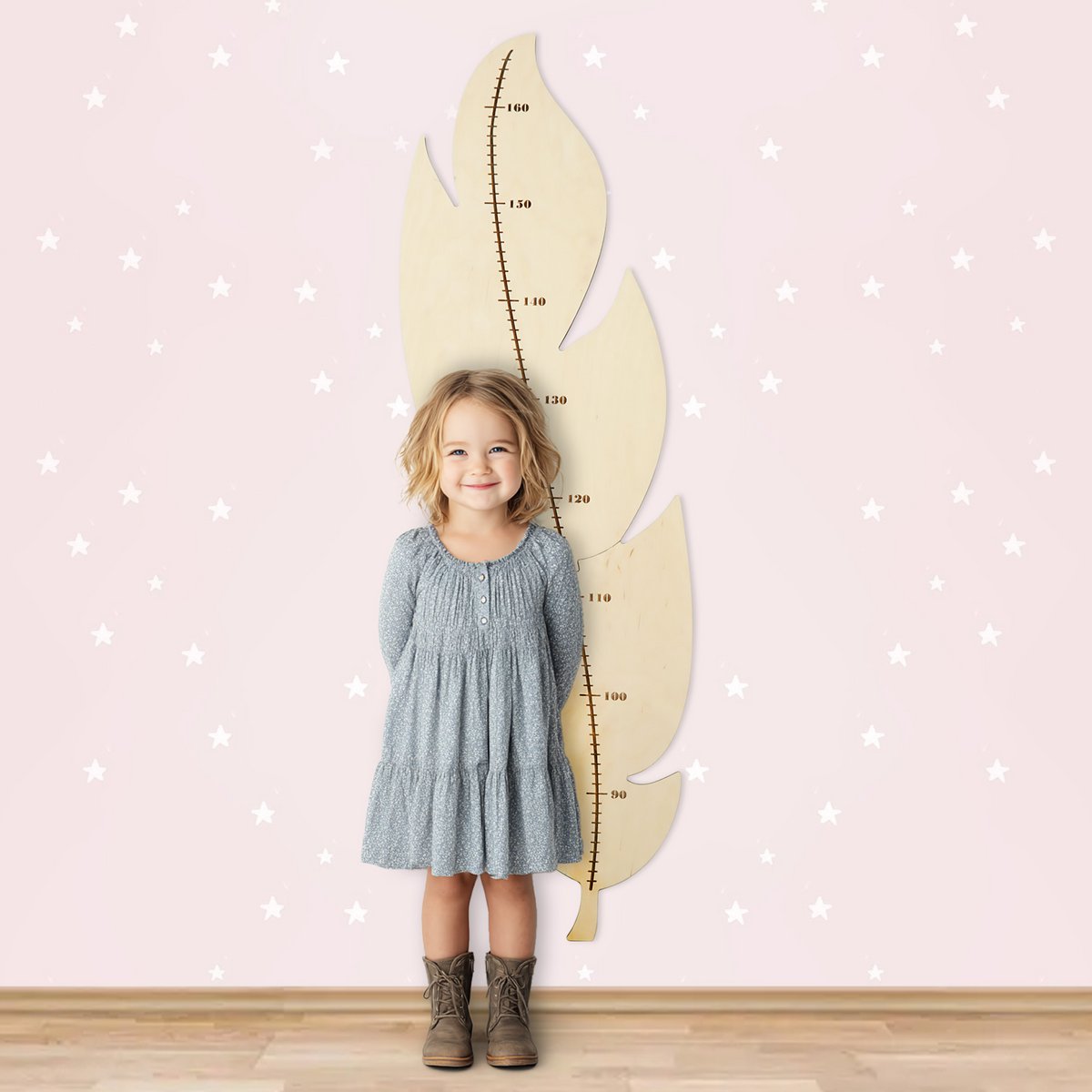 Nursery Wall Growth Meter, Feather-Themed Height Chart for Kids