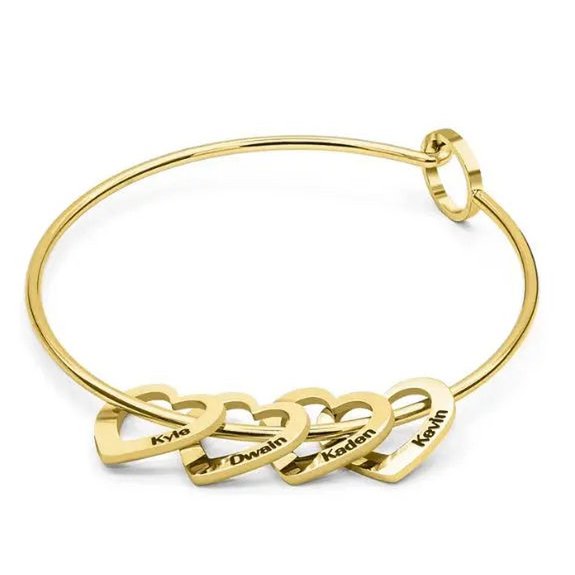 Love Bracelet Peach Heart Name Lettering Titanium stalen armband