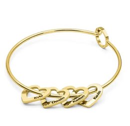 Love Bracelet Peach Heart Name Lettering Titanium stalen armband