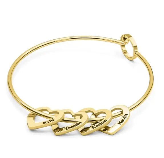 Love Bracelet Peach Heart Name Lettering Titanium stalen armband