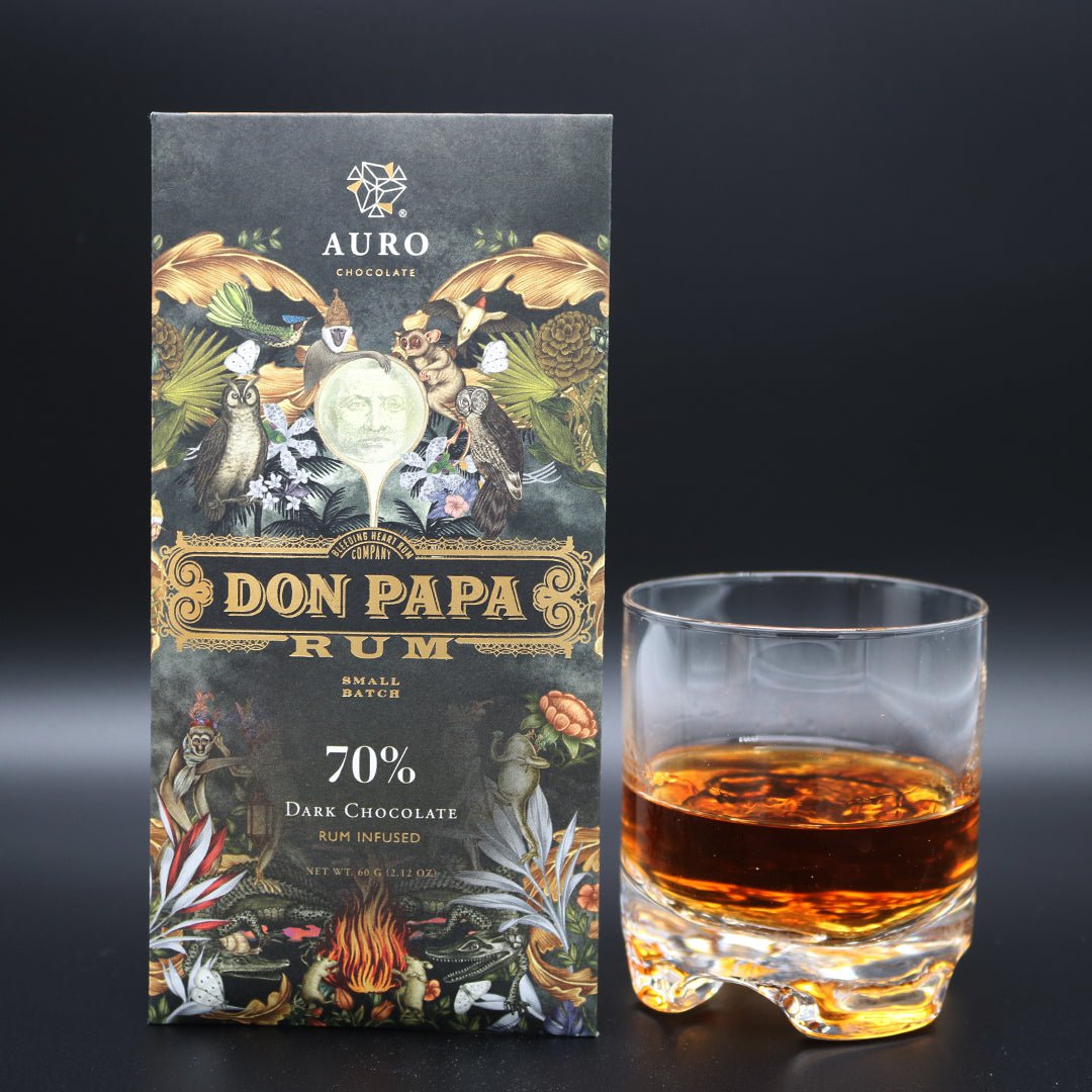 70% Chocolate Negro Infundido con Ron Don Papa