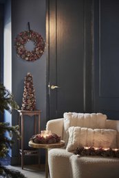 Corona navideña rural - Piña Copo de nieve | ø 30cm | corona rural ronda | corona de la puerta de la decoración de navidad | Corona para Navidad | Guirnaldas de adornos navideños | regalo de Navidad