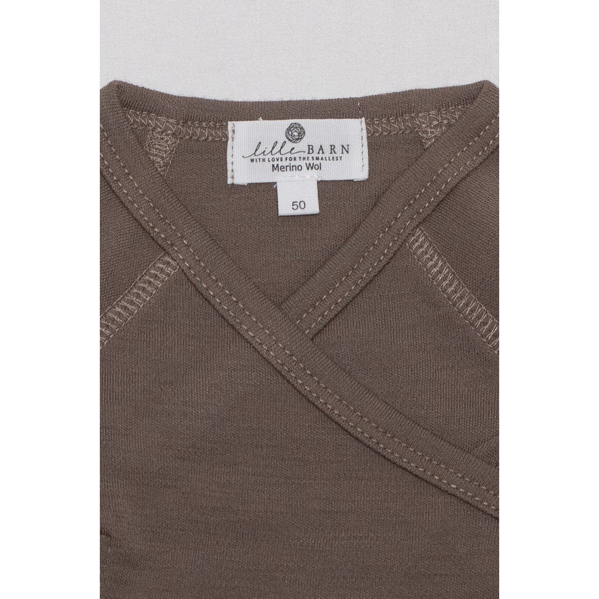 Woolen Wrap romper long sleeves – Merino wool – Walnut