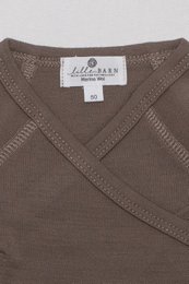 Woolen Wrap romper long sleeves – Merino wool – Walnut