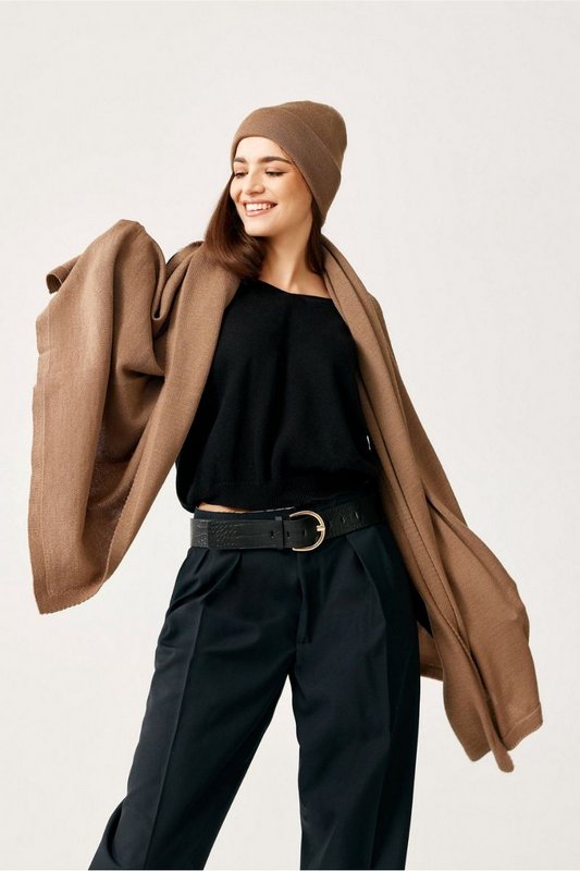 Ensemble 3 pièces (bonnet + écharpe + gants) 100% laine mérinos CAMEL