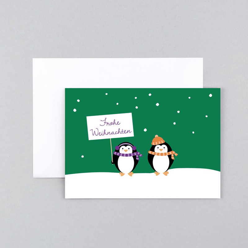 Kerstkaart pinguïn Peter Grün