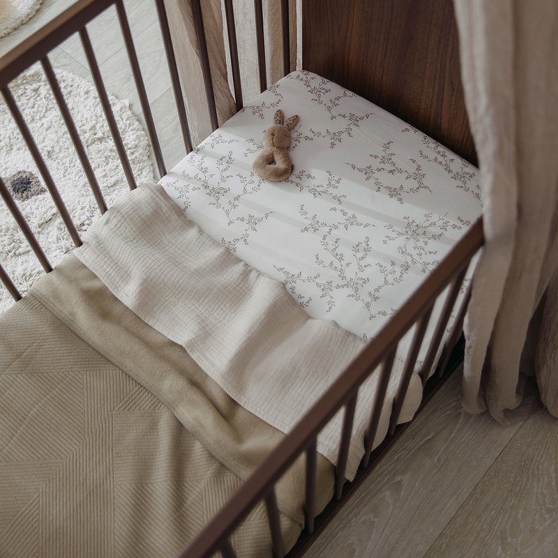 Hoeslaken jersey print Branches Sand