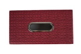 Scatola da asciugamano takerk in pelle sintetica kroko vino rosso estetico