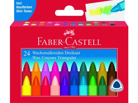 Wachsmalstift FC Dreiecksmäppchen mit 24 Stück.