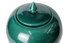 VASO VANO VERDE CERAMICA VERDE 25 CM con coperchio