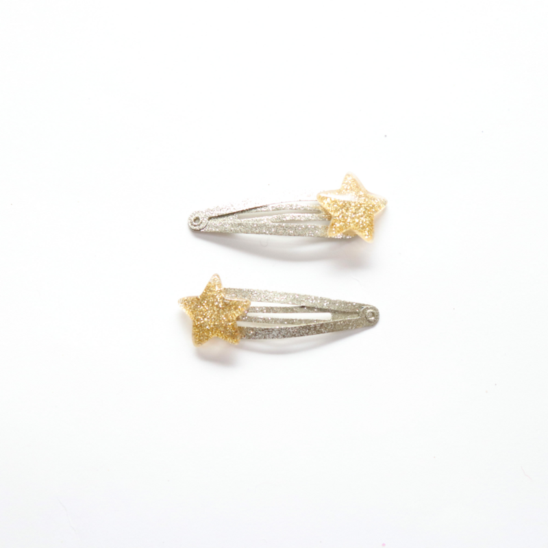 Hair clips - Gold Stars