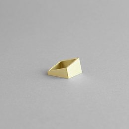 Brass square ring, available in small, medium, and large sizes. Minimalist, geometric design with a polished, golden finish.