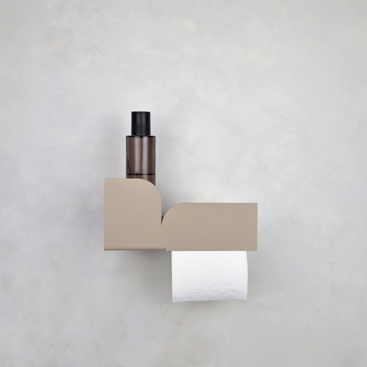 Toilet paper holder with shelf BAUHAUS, beige, black, white