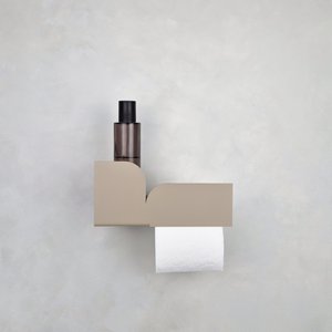 Toilet paper holder with shelf BAUHAUS, beige, black, white