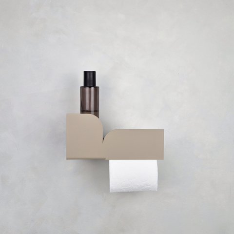 Porte-papier toilette avec étagère BAUHAUS, beige, noir, blanc