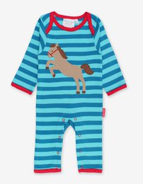 Pyjamas lavet af økologisk bomuld med hesteapplikation