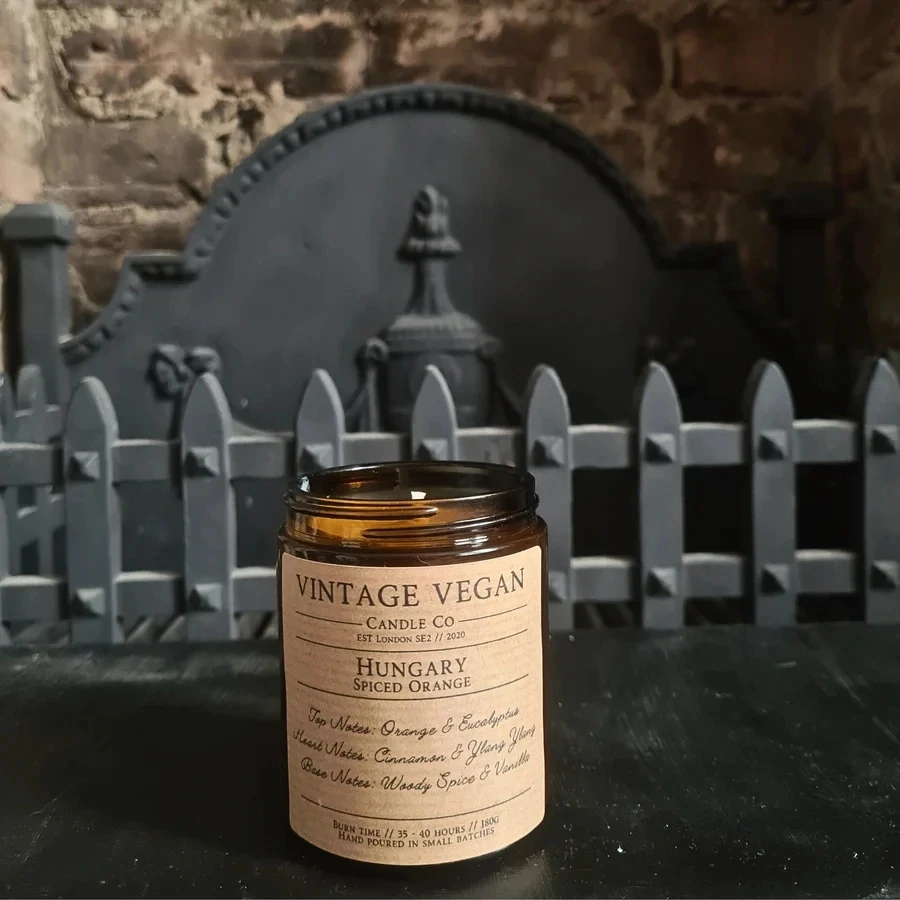 Hungary Spiced Orange Soy Wax Candle Vintage Vegan