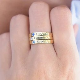 S925 Ring Lettering Pare Nombre personalizado Personalización