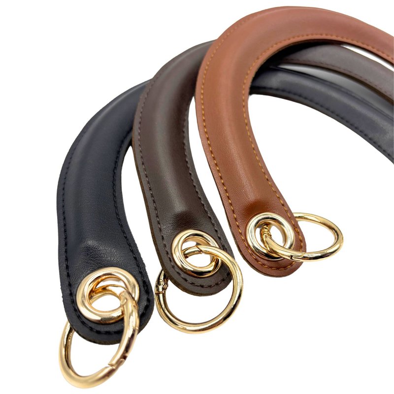 C-Modell-Taschengriff aus PU-Leder mit Feder-O-Ring-Clip