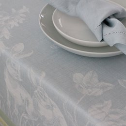 Tovaglia in lino Coniglietto pasquale - blu-verde-giallo