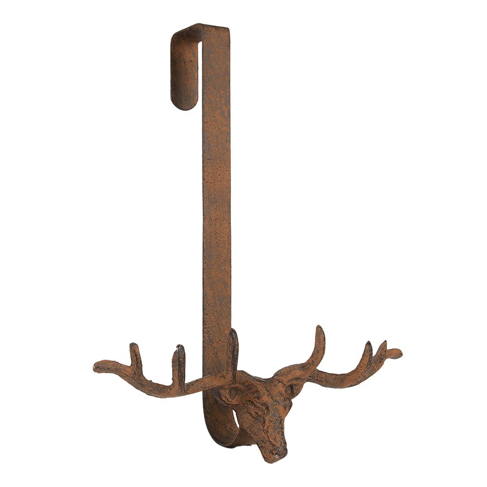 Wandhakenhirsch 28x11x37 cm Brown Metall