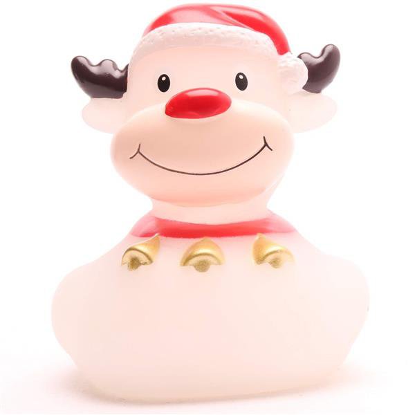 Bathing Duck rendier wit - rubberen eend