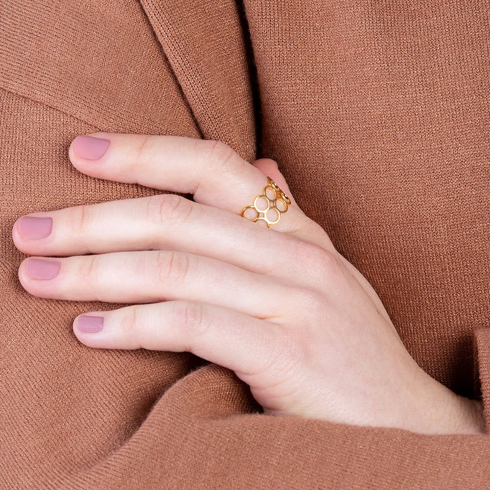 Open stainless steel ring in gold, rose gold & silver • adjustable in size / hypoallergenic / waterproof