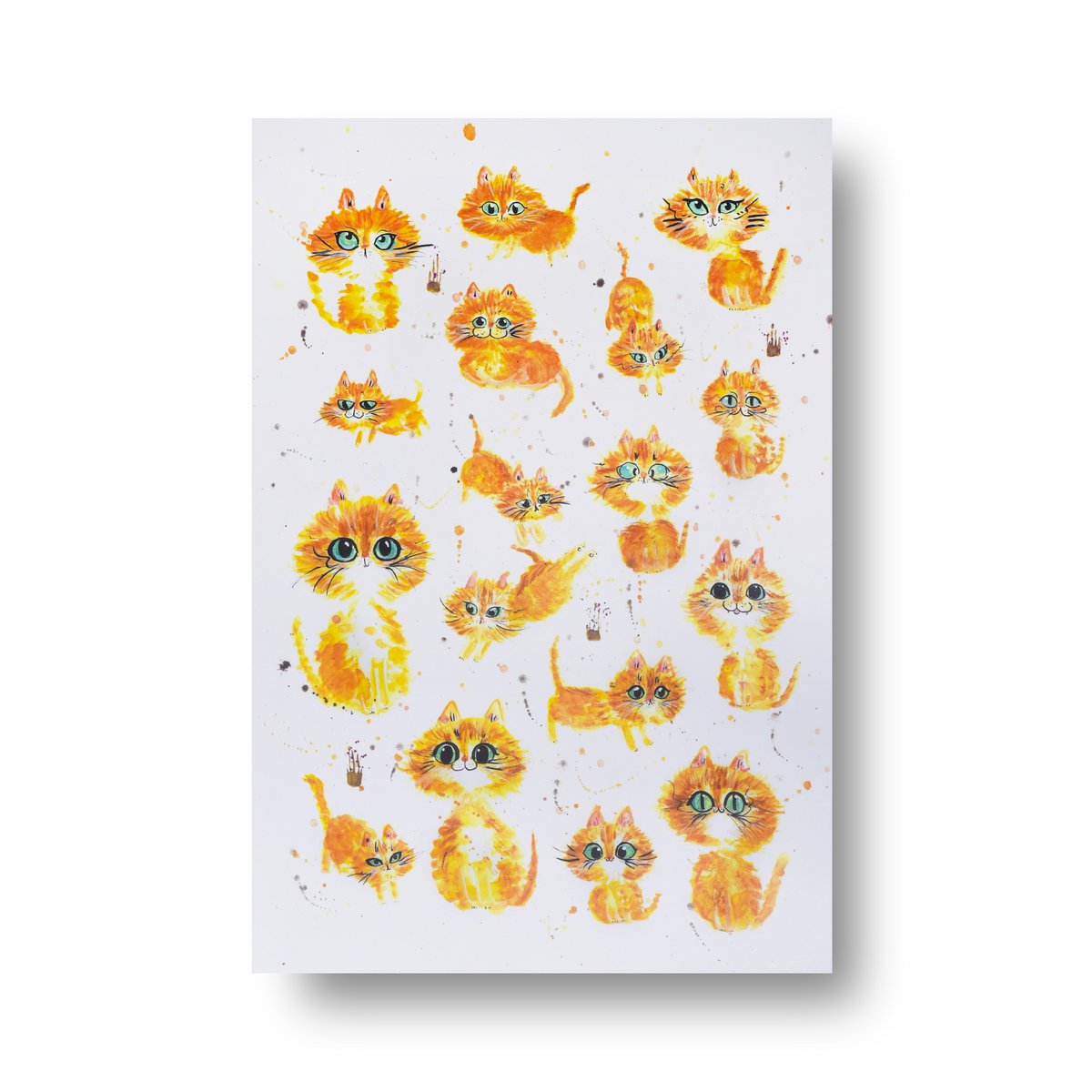 Purradise – Printed Cat Watercolor Postcard A5