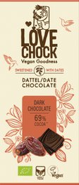 Cioccolato puro addolcizzato con date 69% di cacao - biologico, vegano, resistente