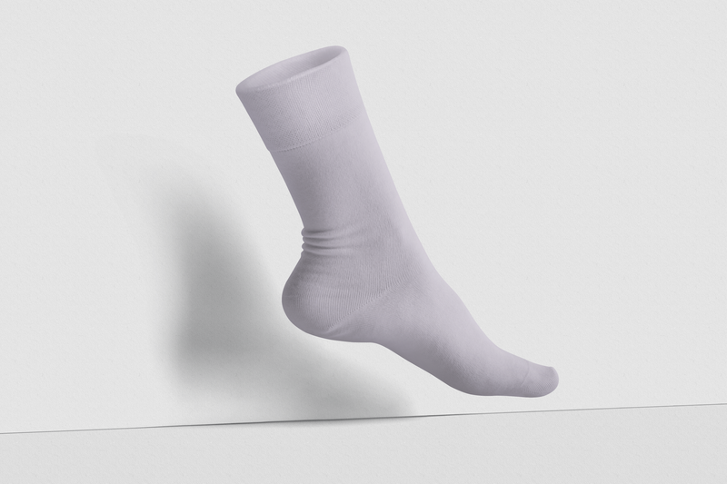 Einfarbige Single-Crew-Socke aus Bio-Baumwolle: OFF WHITE (kein Paar, nur 1 Stück)