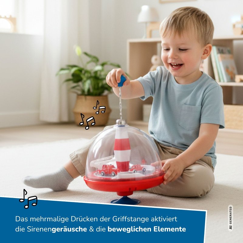 Brandweerpanoramatol voor kinderen, met geluid en bewegende elementen, Ø 19 cm
