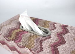 Scatola per fazzoletti a zigzag rosa scatola per fazzoletti con motivo rosa