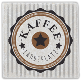 Marmor Coaster "Coffee Landing Place"