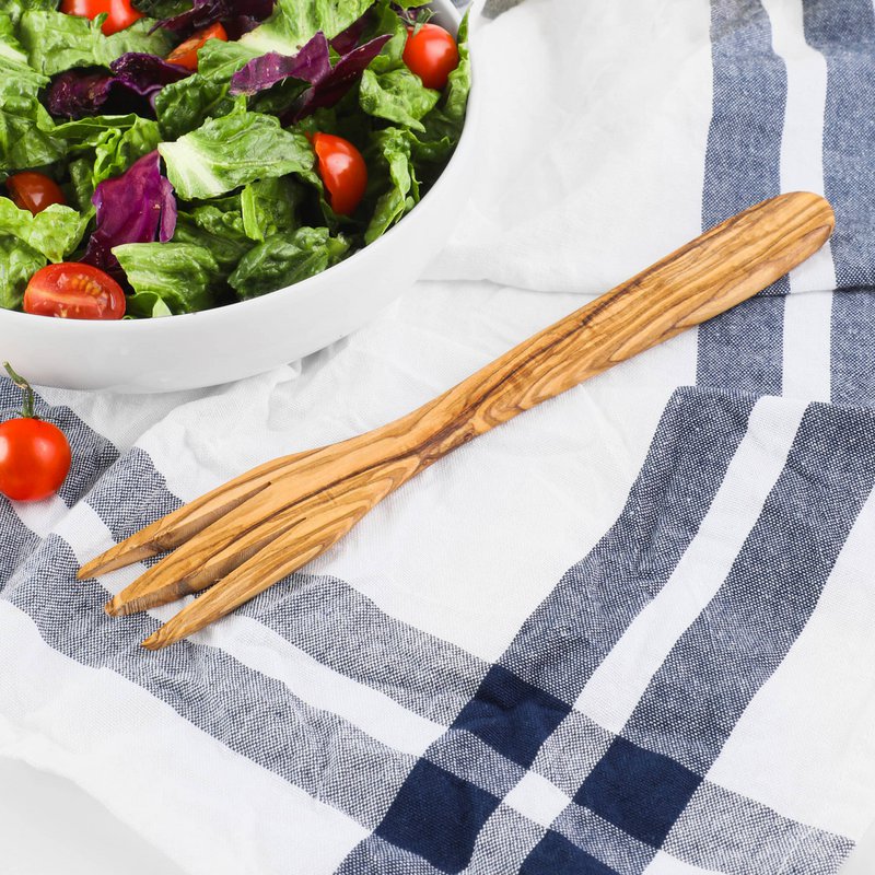 Olive Wood Salad Fork – Handmade Natural Wooden Utensils