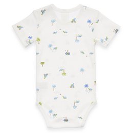 Baby lichaam kort -arm - schildpadden en palmbomen AOP, dropnaald - Offwhite