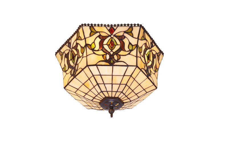 Loftslampe med Tiffany skærm diameter 40cm Hexa Series LG242200
