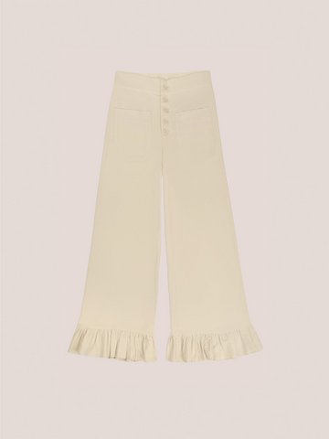 Zarte weiße Cordhose
