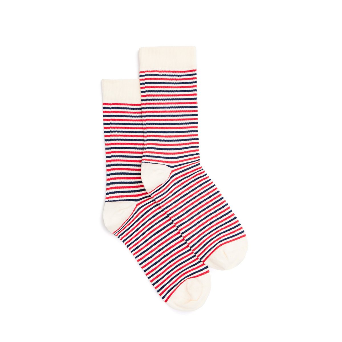 Organic striped socks - socks with red and blue stripes