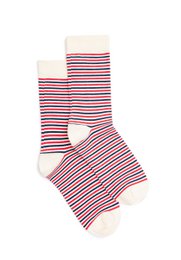 Organic striped socks - socks with red and blue stripes