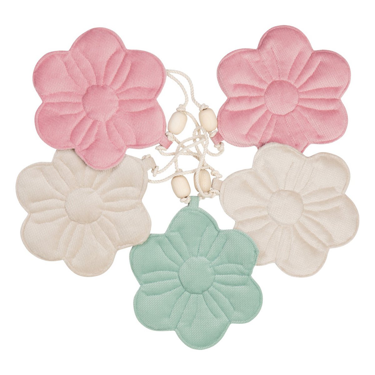 Guirlande fleurie velours "Bouquet pastel"