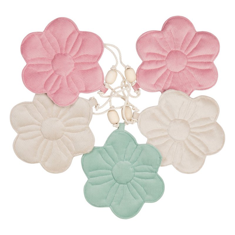 Guirlande fleurie velours "Bouquet pastel"